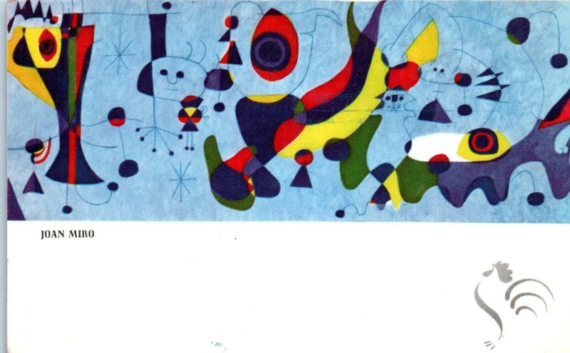1950s Joan Miro Art Mural Terrace Plaza Hotel Cincinnati OH Postcard