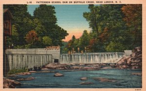 Patterson School Dam on Buffalo Creek Lenoir North Carolina NC Vintage Postcard