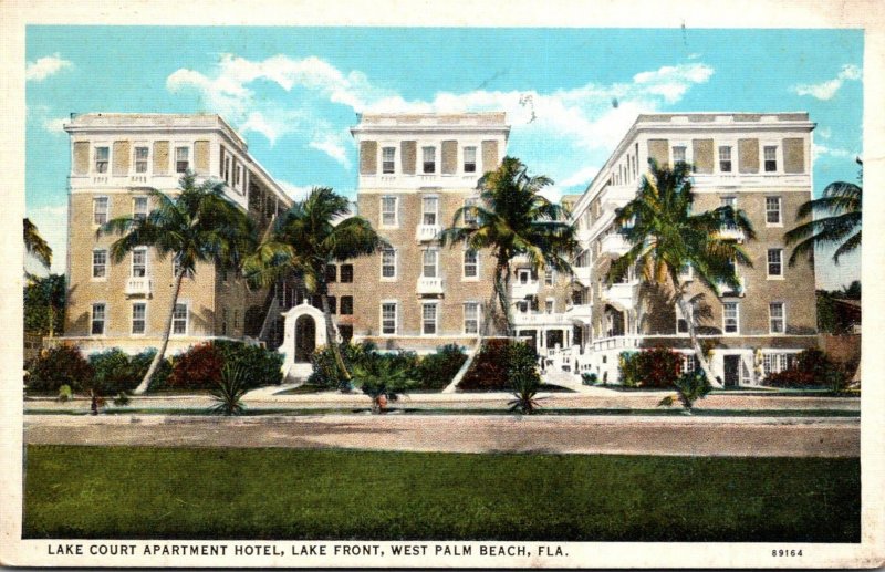 Florida West Palm Beach Lake Court Apartment Hotel Lake Front Curteich