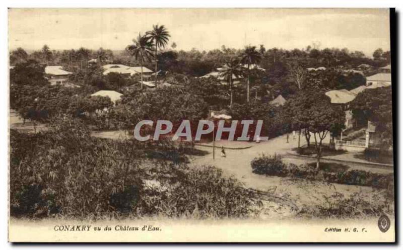  Tarjeta Postal Guinea Conakry de la vendimia vista de la torre de agua