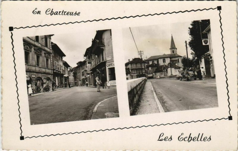 CPA LES ECHELLES Le Grand Carrefour - Le Pont et l'Eglise (1195368)