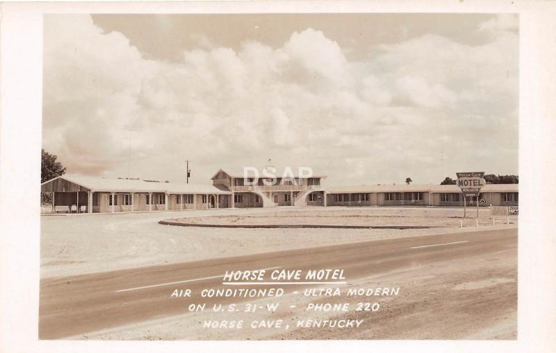 C39/ Horse Cave Kentucky Ky Real Photo RPPC Postcard c50s Motel US31W 2