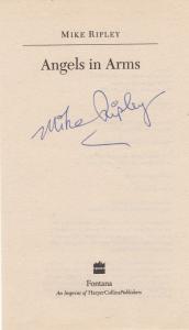 Mike Ripley Book Angels In Arms Signed Page Hand Autograph