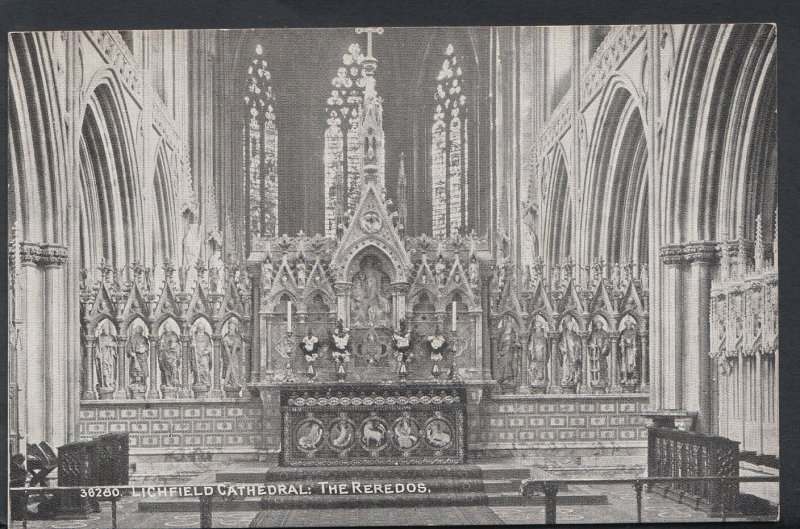Staffordshire Postcard - Lichfield Cathedral: The Reredos    RS6490