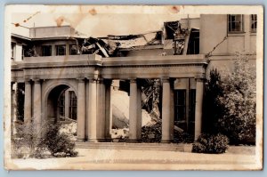 Long Beach CA Postcard RPPC Photo Polytechnic High School Earthquake Disaster