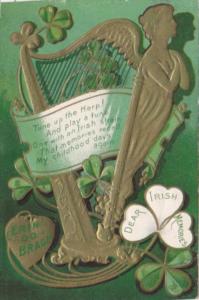 Saint Patrick's Day With Gold Harp 1909