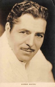 WARNER BAXTER Movie Star Actor ca 1920s RPPC Vintage Postcard