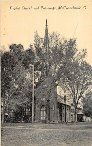 J20/ Malta McConnelsville Ohio Postcard c1910 Baptist Church Parsonage 252