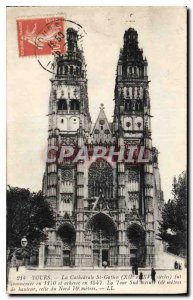 Postcard Old Tours Cathedrale St Gatien