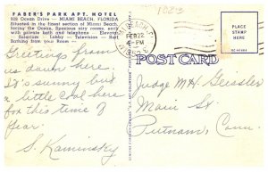 Florida  Miami Beach  Faber's Park Apt. Hotel