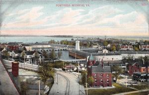 C37/ Fortress Monroe Virginia Va Postcard c1910 Birdseye View Buildings