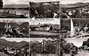 VINTAGE POSTCARD MULTIPLE IMAGES OF AMMERGAU REGION OF GERMANY c. EARLY 1960s