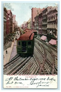 1907 Wabash Ave. Trolley Train Chicago Illinois IL Posted Antique Postcard 