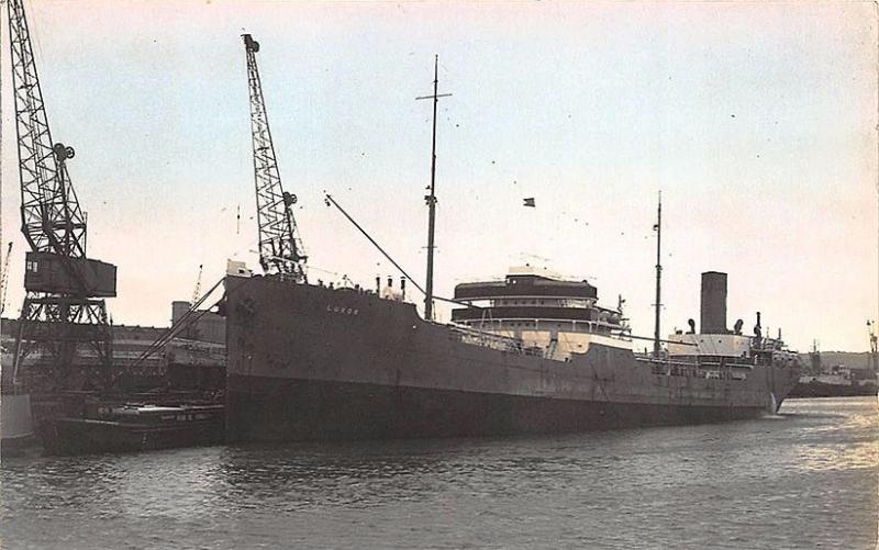 Luxor Cargo Steam Ship Tinted Real Photo RPPC Postcard