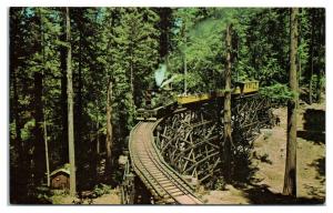 Dixiana Shay Spring Canyon High Trestle Roaring Camp Santa Cruz, CA Postcard *5D