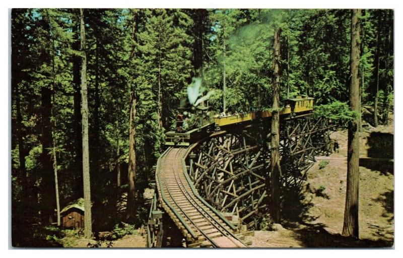 Dixiana Shay Spring Canyon High Trestle Roaring Camp Santa Cruz, CA Postcard *5D