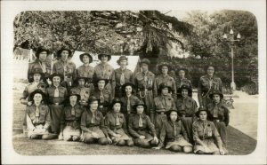 Girl Scouts or Guide Troop Uniforms c1940 Real Photo Postcard