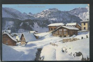 Switzerland Postcard - Wintersport Engelberg Alte Dorfpartie    T3075