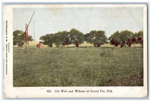 c1905 Old Well and Willows at Grand Pre Nova Scotia Canada Antique Postcard 