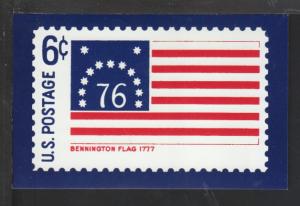 US Bennington Flag Stamp Postcard 