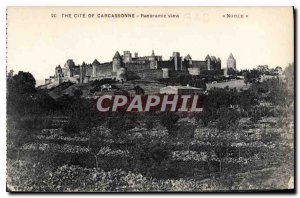 Old Postcard The Cite of Carcassonne panoramic view