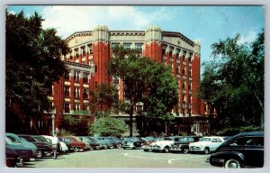 Entrance To Henry Ford Hospital, Detroit, Michigan, Vintage Postcard, Old Cars