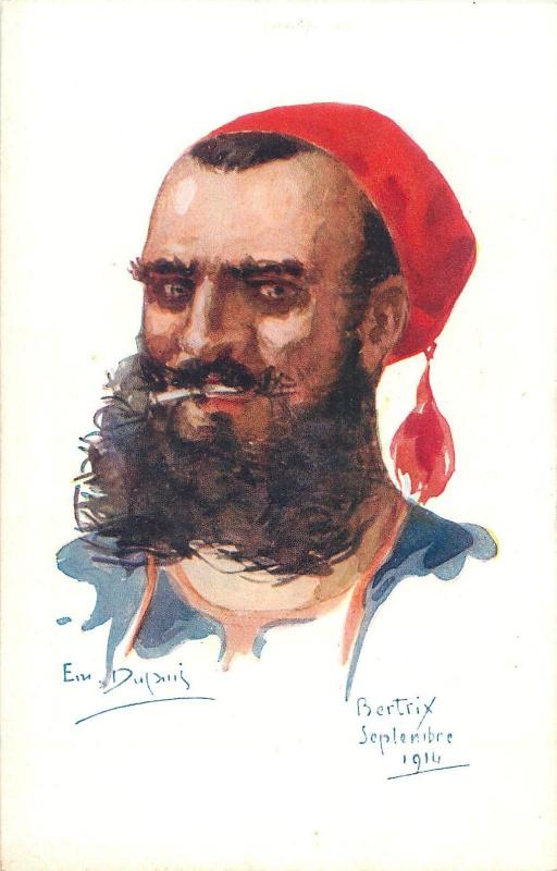 Artist EMILLE DUPUIS Officer Soldier Caricature Infantry Bertrix 1914 Military