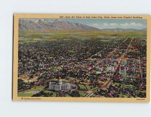 Postcard East Air View of Salt Lake City, from over Capitol Building, Utah