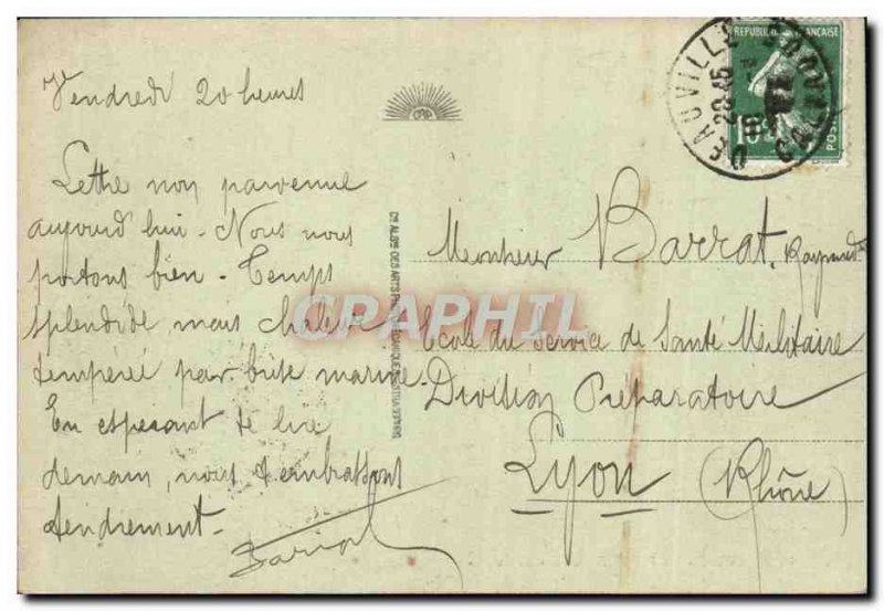 Old Postcard Deauville Beach flowered the potiniere