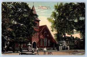 Fort Plain New York Postcard Baptist Church Exterior View c1955 Vintage Antique