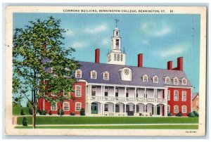 1937 Commons Building Exterior Bennington College Bennington Vermont VT Postcard