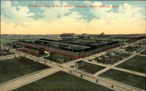 Detroit Michigan MI Birdseye View Ford Motor Company 1900s-10s Postcard