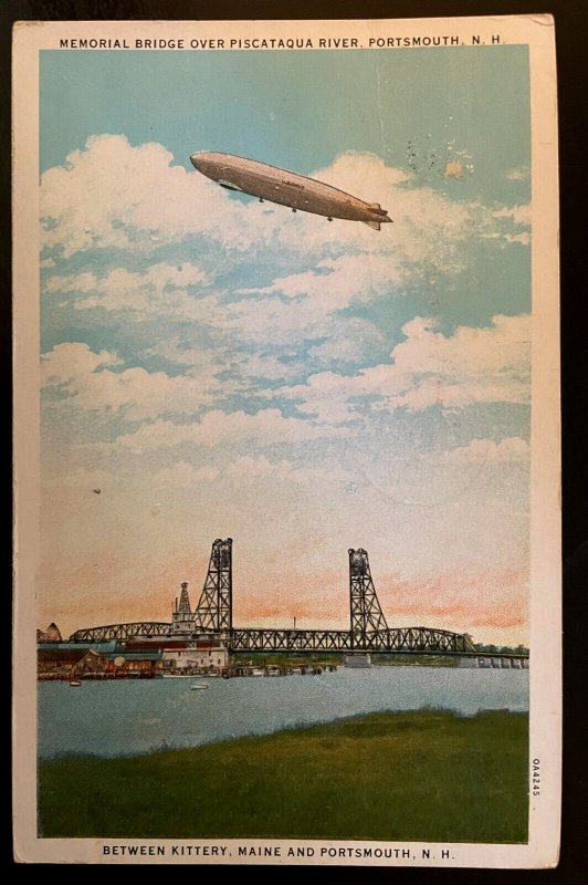 Vintage Postcard 1941 Memorial Bridge over Piscataqua River, Portsmouth, NH