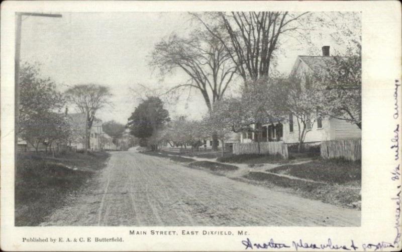 East Dixfield ME Main St. c1905 Postcard