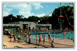 Vintage 1968 Postcard The Andersen Pool Ezra Rust Drive Saginaw Michigan