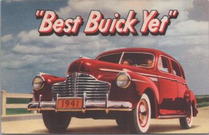 Advertising Car Postcard Best Buick Yet 1941