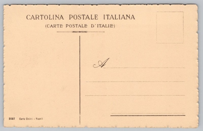 Postcard Naples Italy Mount Vesuvius Ships Volcano 1910s DB View