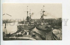 477399 WWI German navy fleet in Wilhelmshaven Vintage photo postcard