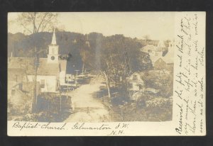 RPPC GILMANTON NEW HAMPSHIRE NH BAPTIST CHURCH 1907 REAL PHOTO POSTCARD