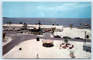 RUSKIN, Florida FL ~ Carnival Rides BAHIA BEACH Merry Go Round 1950s Postcard