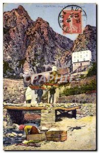 Menton Old Postcard Pont Saint-Louis