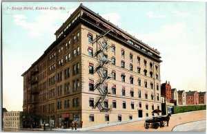 View of Savoy Hotel, Kansas City MO Vintage Postcard A17