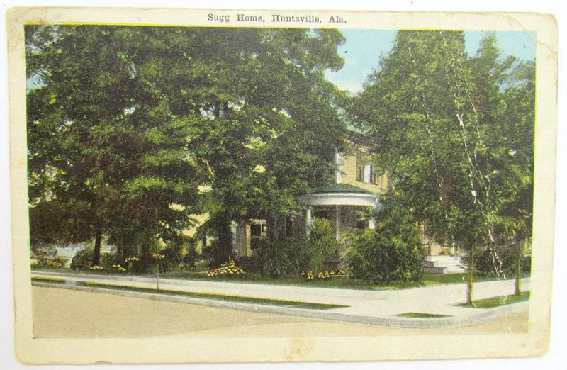 1916 ANTIQUE POSTCARD SUGG HOME HUNTSVILLE ALA