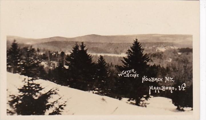 Vermont Marlboro Hogback Mountain Winter Scene Real Photo