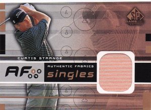 Curtis Strange Authentic Fabrics Singles Golf 2003 Upper Deck Worn Shirt Card