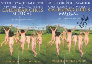 Calendar Girls Gary Barlow Musical 2x Folded Hand Signed Flyer s