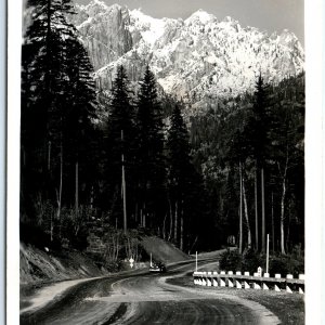 c1940s Castle Crags CA RPPC Highway Car Real Photo Postcard JH Eastman Cali A97
