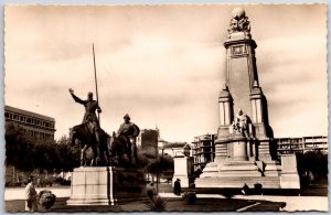 Madrid Plaza De España Monumento Cervantes Madrid Spain Real Photo Postcard