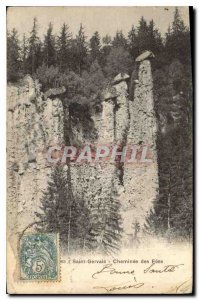 Old Postcard Saint Gervais Fireplace des Fees