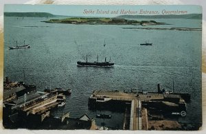 Spike Island Harbour Entrance Queenstown Ireland Vintage Postcard